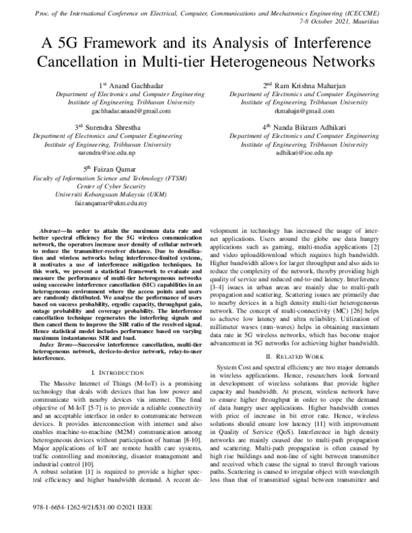 (PDF) A 5G Framework and its Analysis of Interference Cancellation in ...