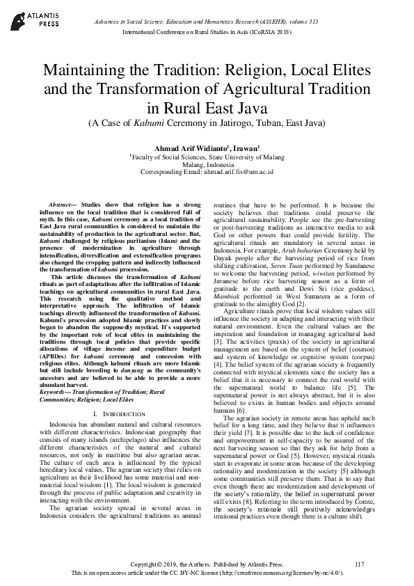 (PDF) Maintaining the Tradition: Religion, Local Elites and the ...