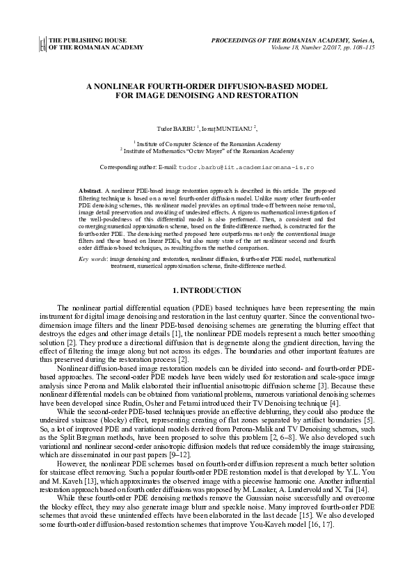 (PDF) A Nonlinear Fourth-Order Diffusion-Based Model for Image ...