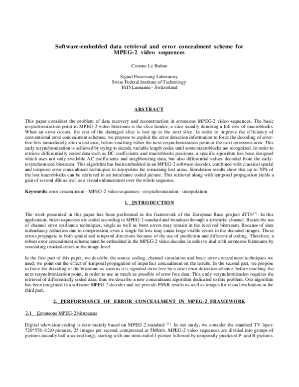 (PDF) Software-embedded data retrieval and error concealment scheme for ...