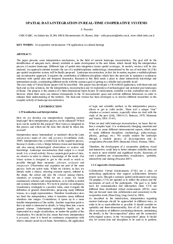 (PDF) Spatial Data Integration in Real-Time Cooperative Systems