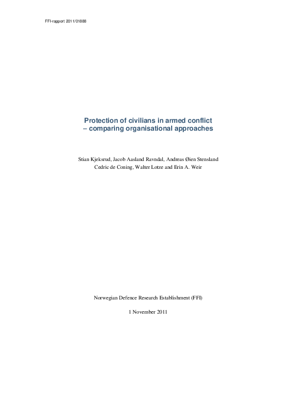 (PDF) Protection of civilians in armed conflict : comparing ...