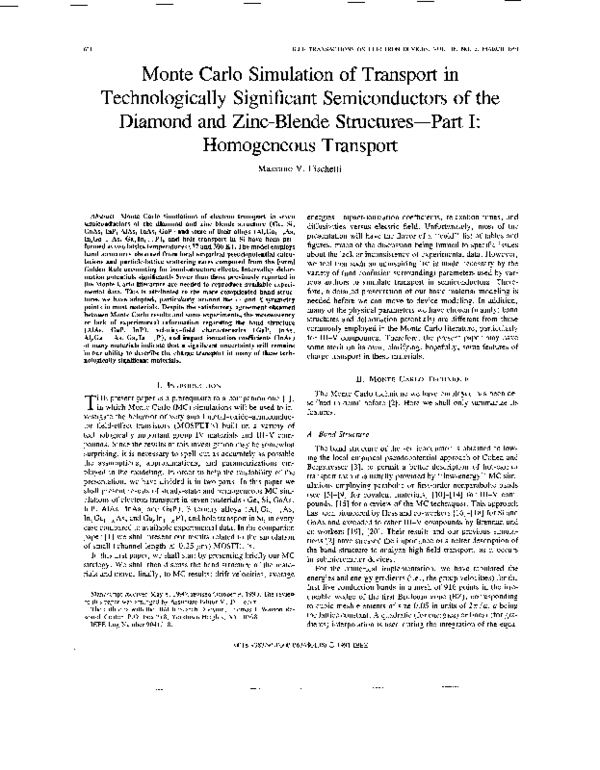 (PDF) Monte Carlo simulation of transport in technologically ...