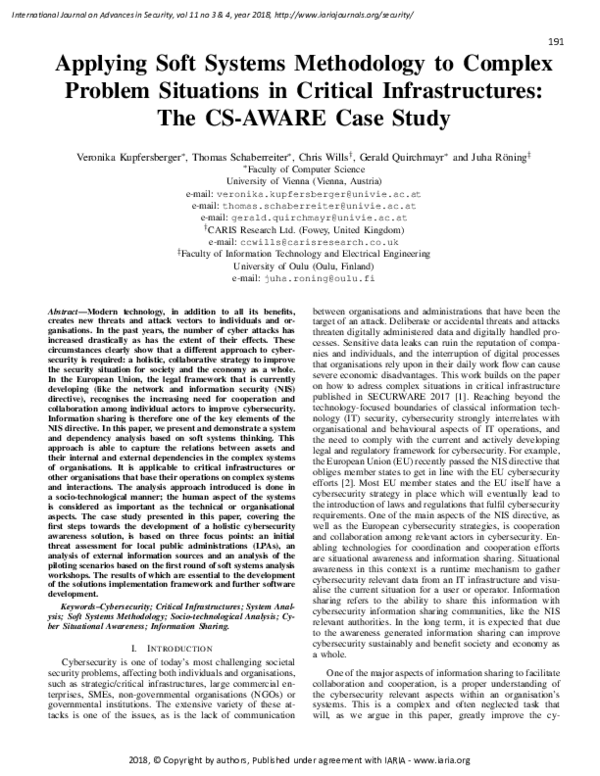 (PDF) Applying Soft Systems Methodology to Complex Problem Situations ...