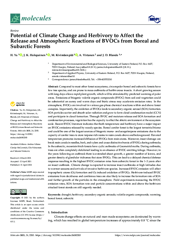 (PDF) Potential of Climate Change and Herbivory to Affect the Release ...