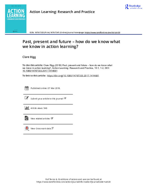 (PDF) Past, present and future – how do we know what we know in action ...