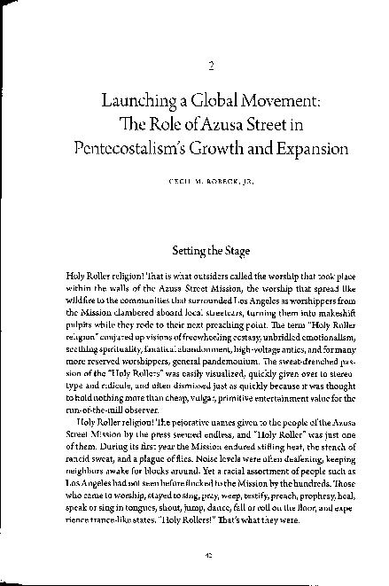 (PDF) Launching a Global Movement: The Role of Azusa Street in ...