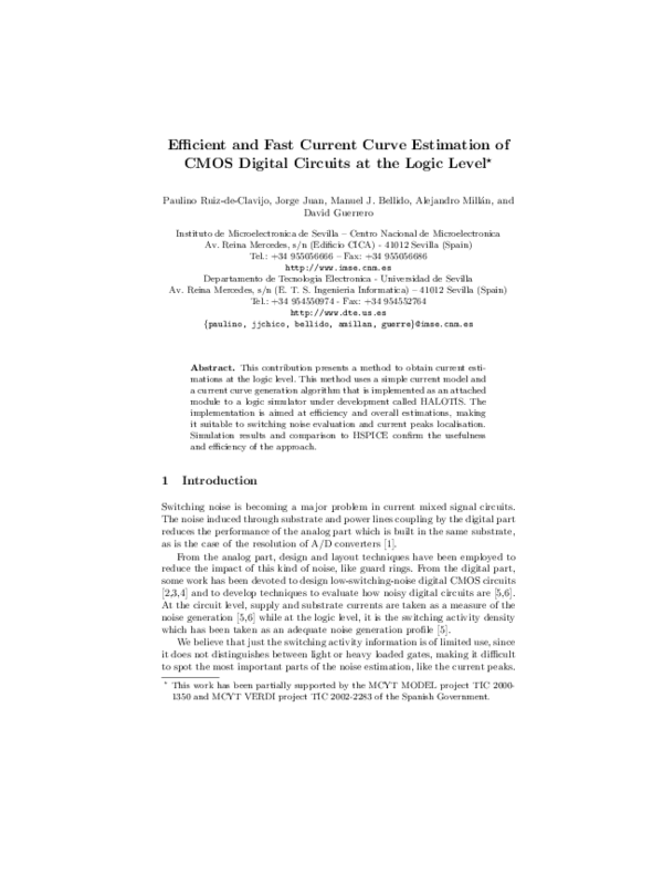 (PDF) Efficient and fast current curve estimation of CMOS digital ...