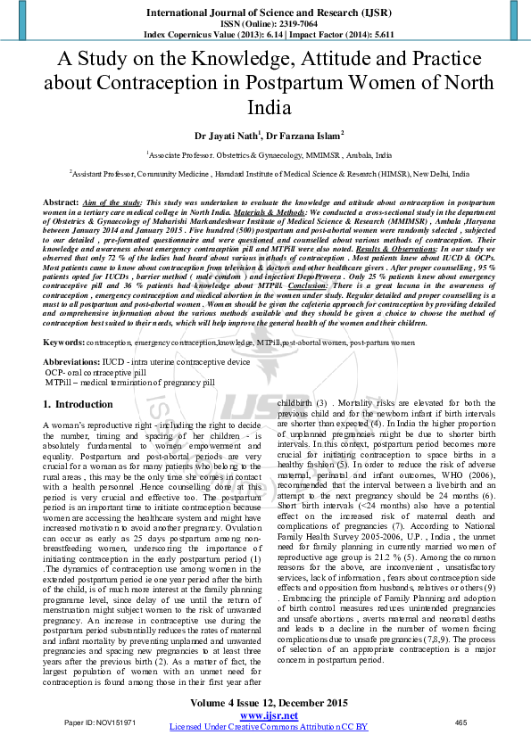 (PDF) A Study on Knowledge, Attitude and Practice About Personal ...