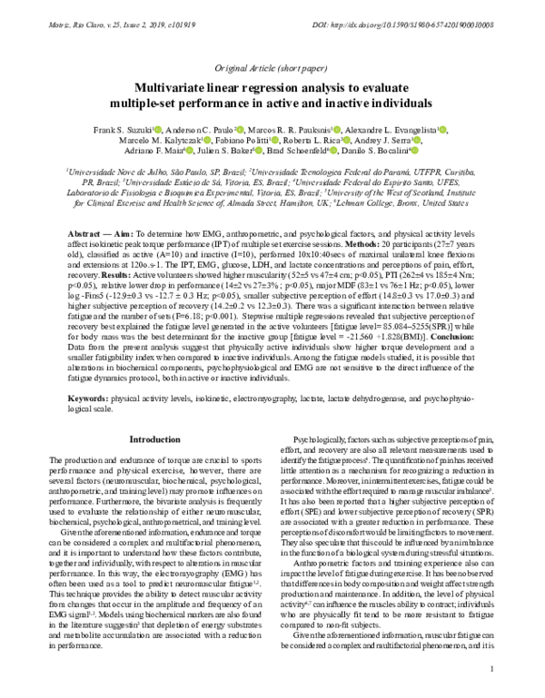(PDF) Multivariate linear regression analysis to evaluate multiple-set ...