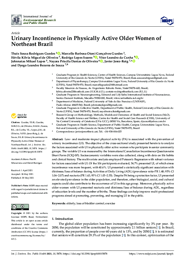 (PDF) Urinary Incontinence in Physically Active Older Women of ...