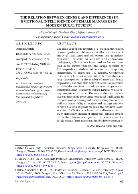 (PDF) The relation between gender and differences in emotional ...