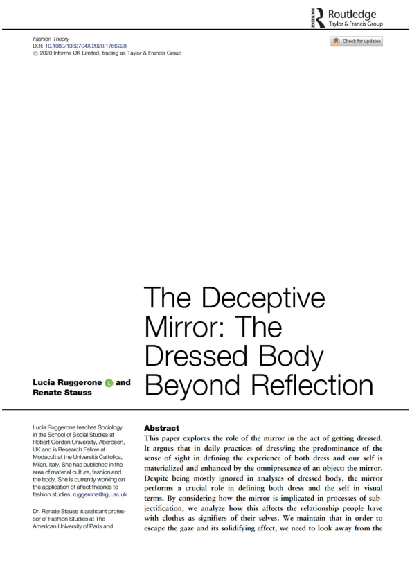 fashion theory the journal of dress body & culture pdf Fabrics of Memory: Fashion Theory: Vol 28, No 2