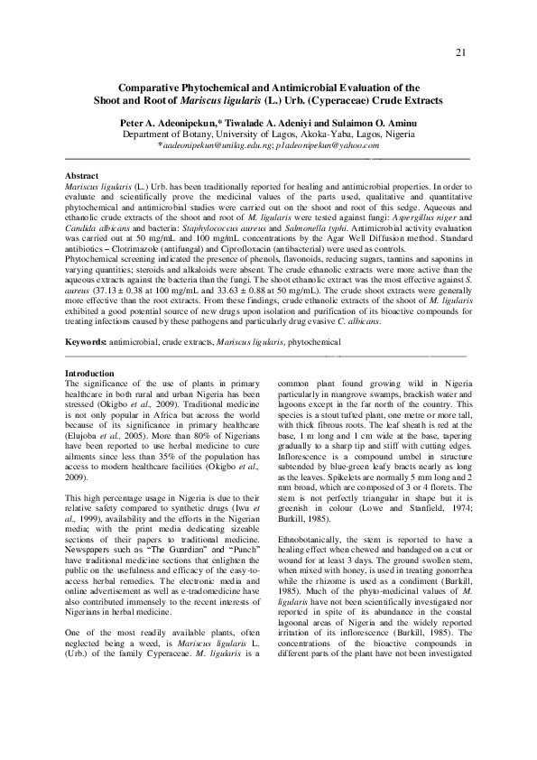(PDF) Comparative Phytochemical and Antimicrobial Evaluation of the ...