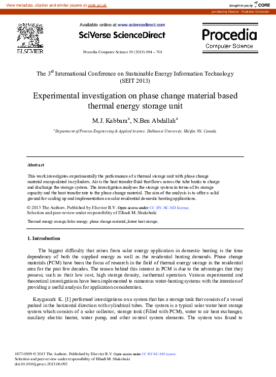 (PDF) Experimental Investigation on Phase Change Material based Thermal ...