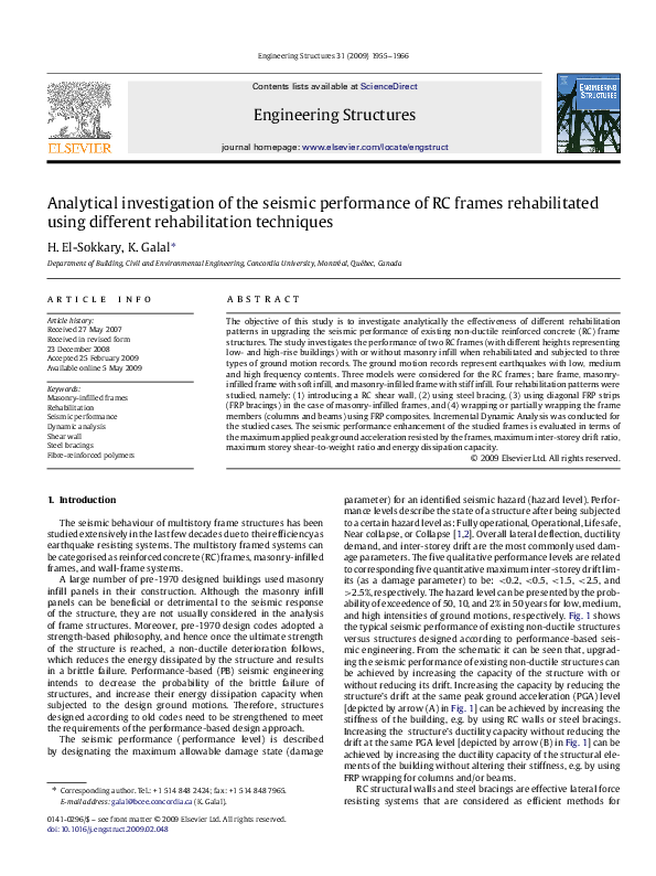 (PDF) Analytical investigation of the seismic performance of RC frames ...