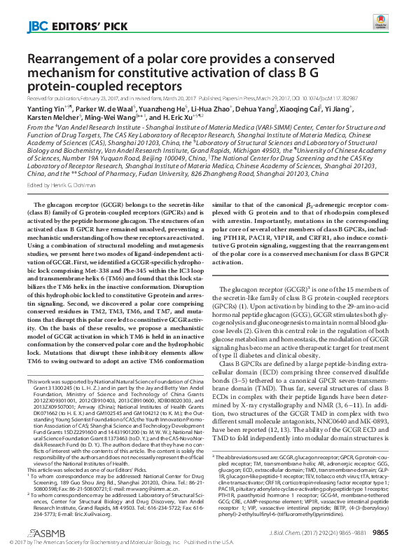 (PDF) Faculty of 1000 evaluation for Rearrangement of a polar core ...
