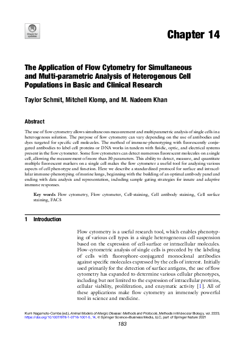 (PDF) The Application of Flow Cytometry for Simultaneous and Multi ...