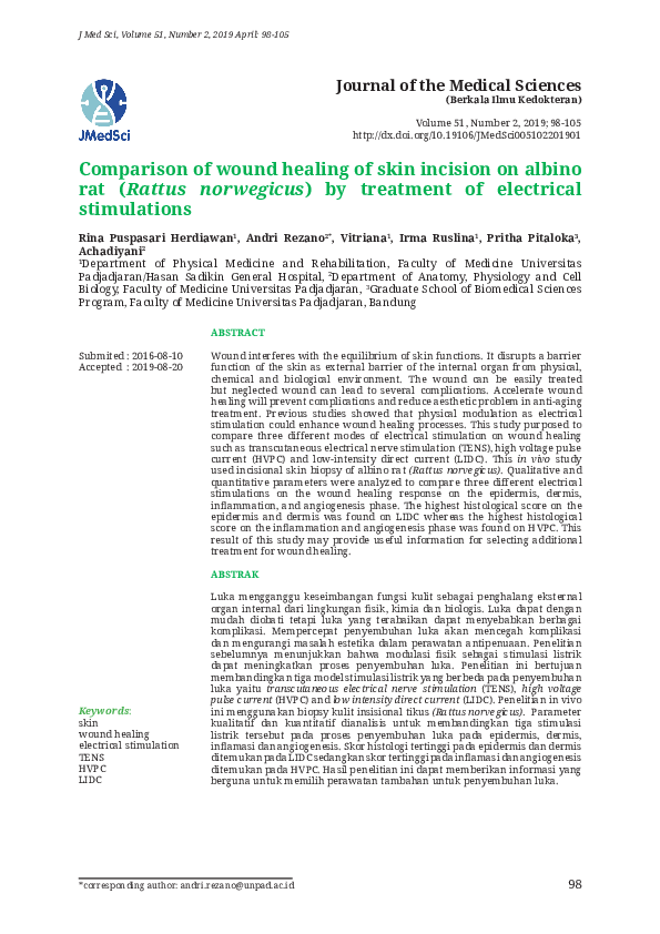 (PDF) Comparison of wound healing of skin incision on albino rat ...