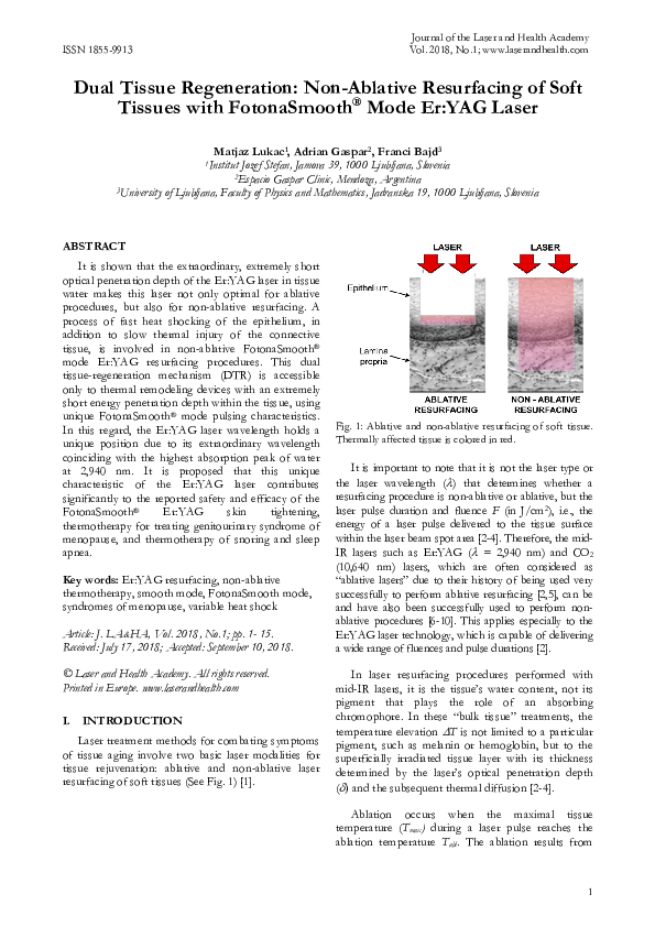 (PDF) Dual Tissue Regeneration: Non-Ablative Resurfacing of Soft ...