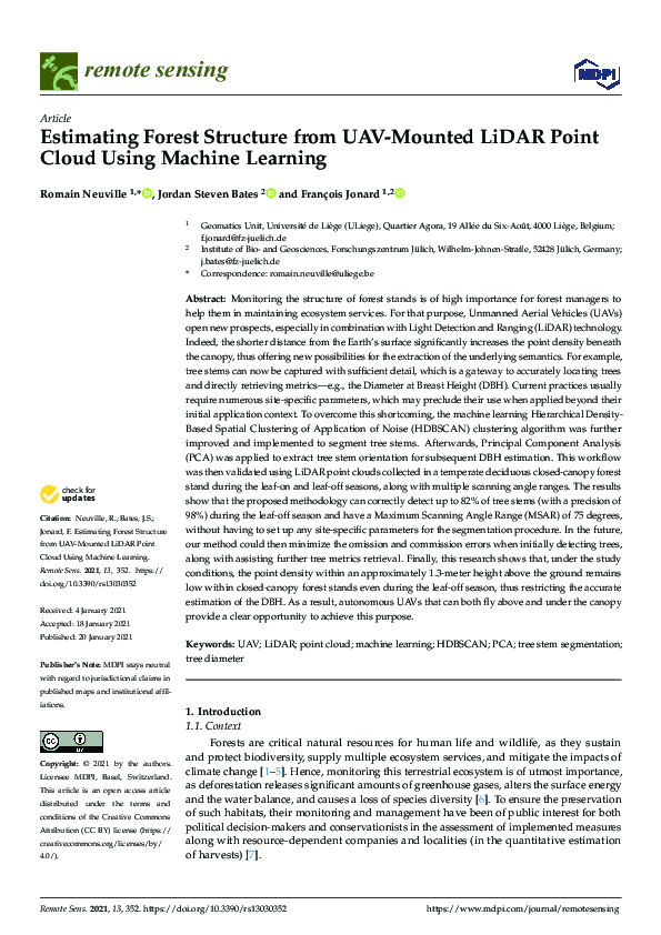 (PDF) Estimating Forest Structure from UAV-Mounted LiDAR Point Cloud ...