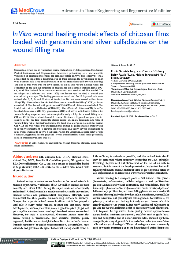 (PDF) In Vitro Wound Healing Model: Effects of Chitosan Films Loaded ...