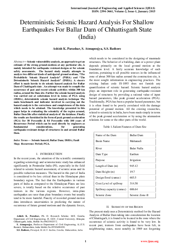 (PDF) Deterministic Seismic Hazard Analysis For Shallow Earthquakes For ...