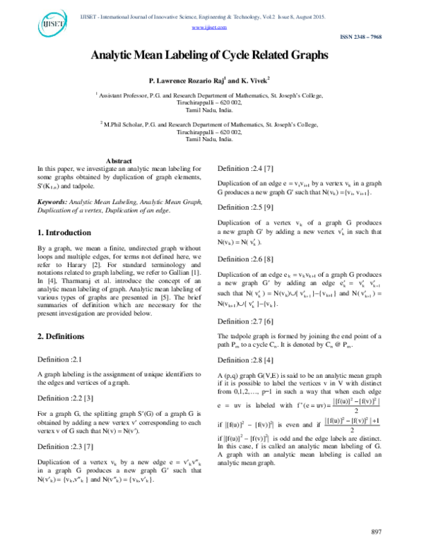 (PDF) Analytic Mean Labeling of Cycle Related Graphs