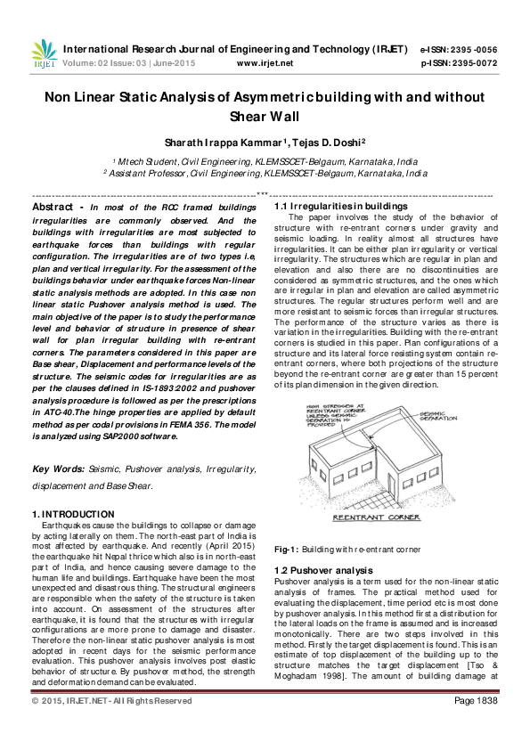 (PDF) Non Linear Static Analysis of Asymmetric building with and ...
