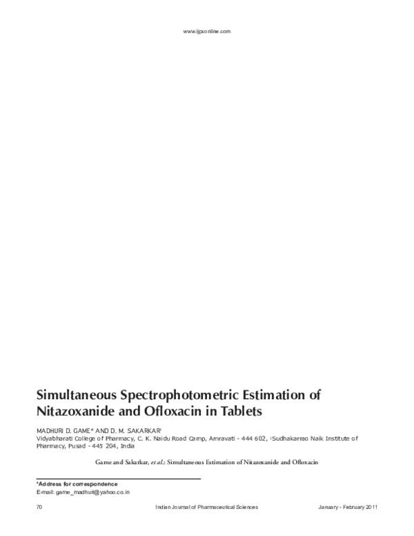 (PDF) Simultaneous Spectrophotometric Estimation of Ezetimibe and ...