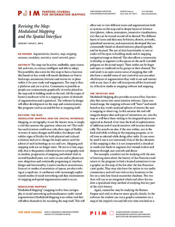 (PDF) Revising the Map : Modulated Mapping and the Spatial Interface