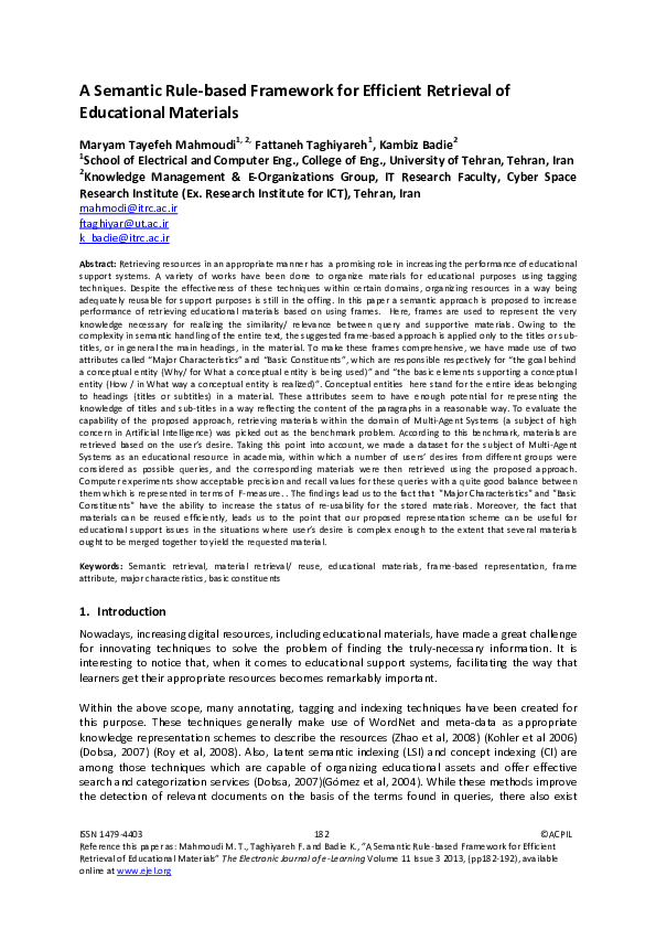 (PDF) A Semantic Rule-Based Framework for Efficient Retrieval of ...
