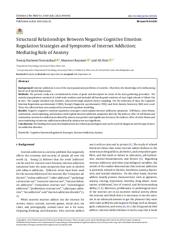 (PDF) Structural Relationships Between Negative Cognitive Emotion ...