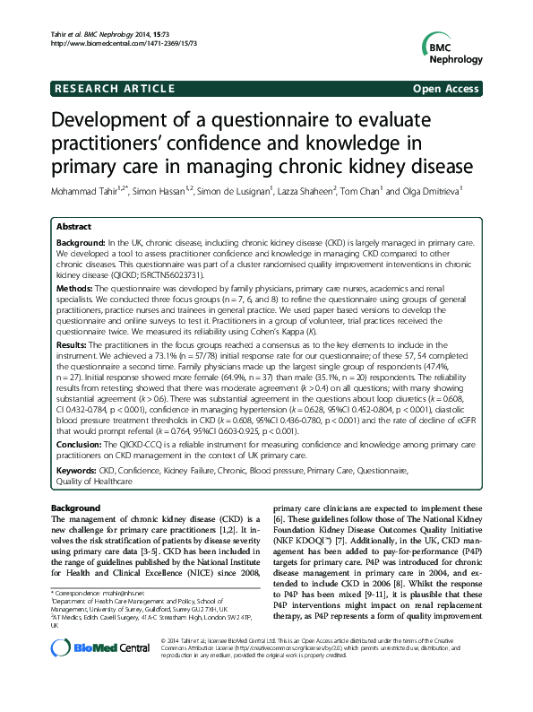 (PDF) Development of a questionnaire to evaluate practitioners ...