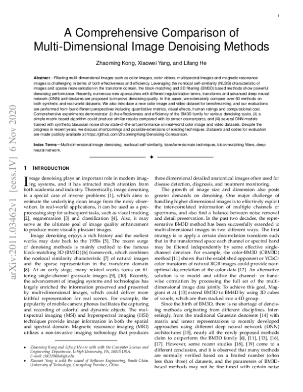 (PDF) A Comprehensive Comparison of Multi-Dimensional Image Denoising ...