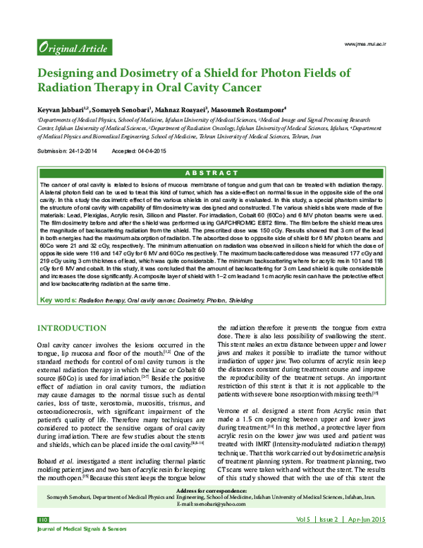 (PDF) Designing and Dosimetry of a Shield for Photon Fields of ...