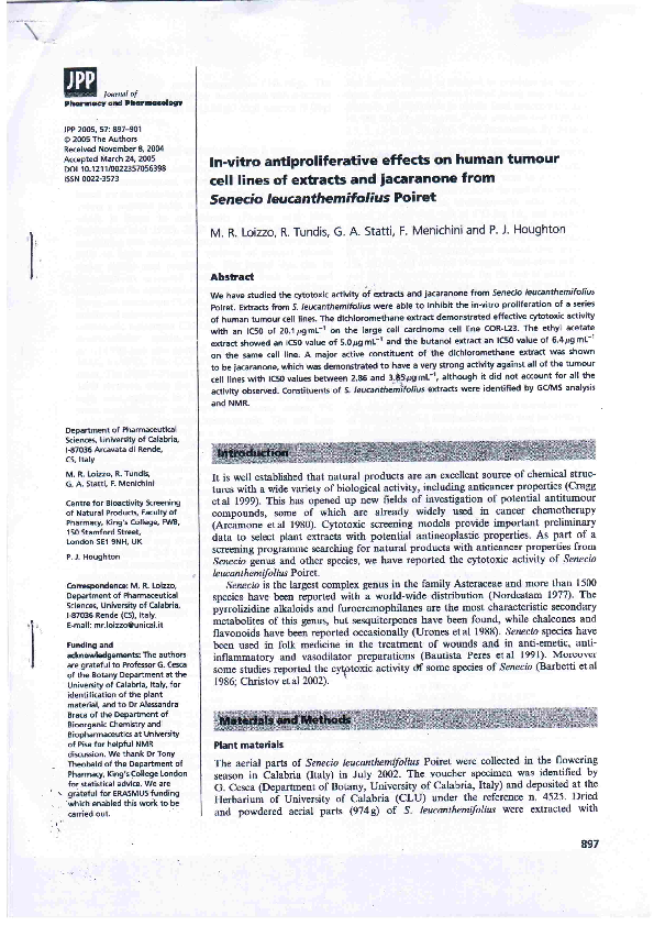 (PDF) In-vitro antiproliferative effects on human tumour cell lines of ...