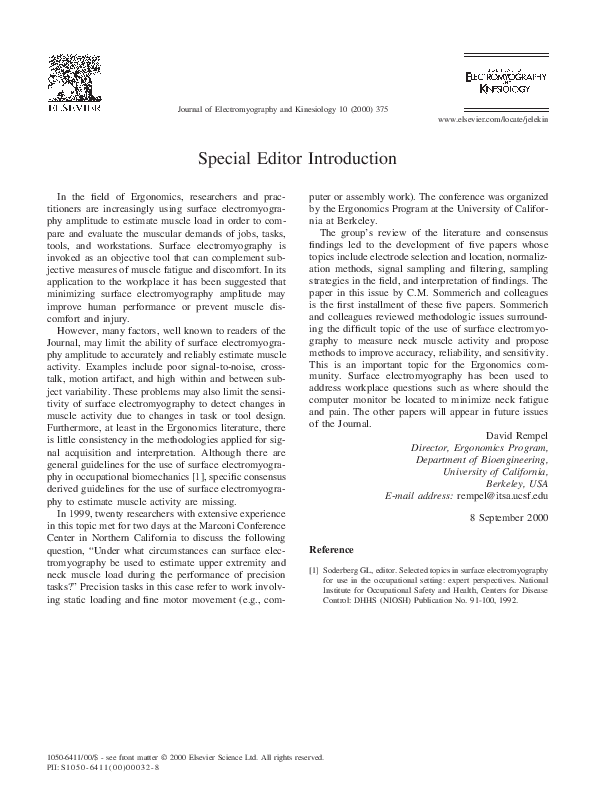 (PDF) Special Editor Introduction