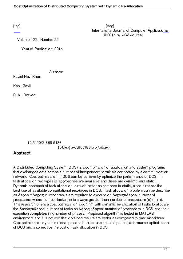 (PDF) Cost Optimization of Distributed Computing System with Dynamic Re ...
