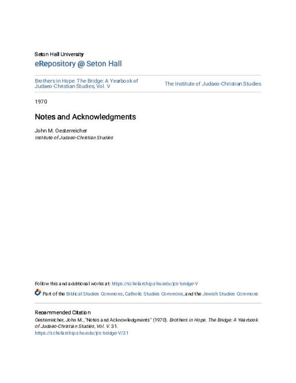 (PDF) Notes and Acknowledgments