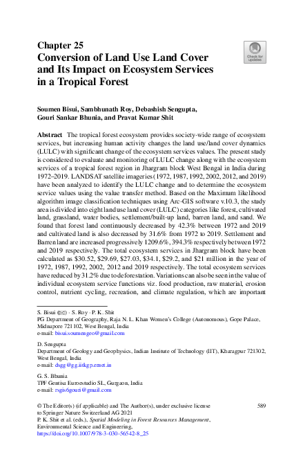 (PDF) Conversion of Land Use Land Cover and Its Impact on Ecosystem ...