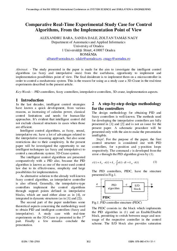 (PDF) Comparative real-time experimental study case for control ...