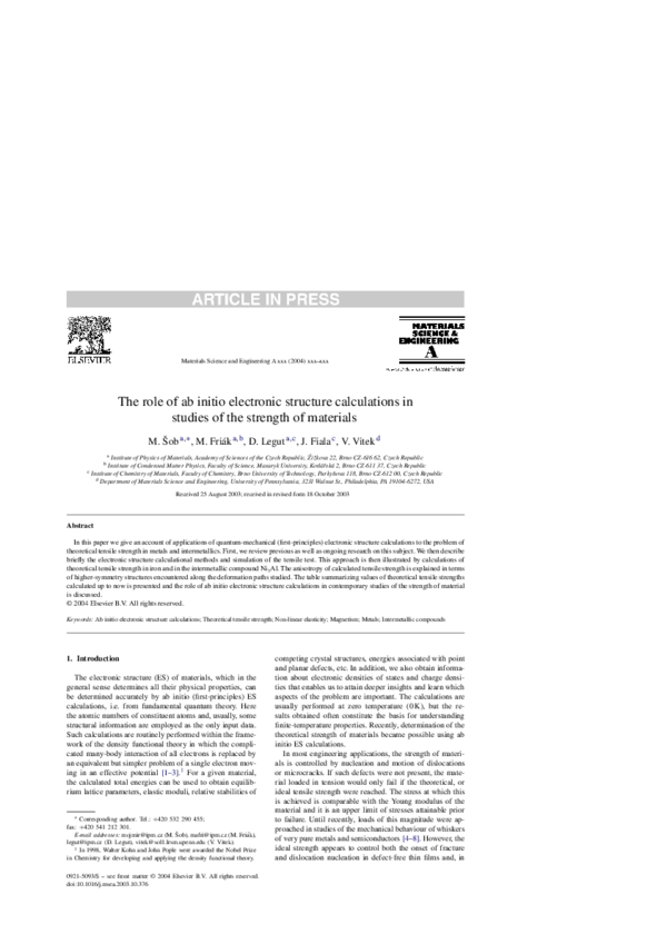 (PDF) The role of ab initio electronic structure calculations in ...