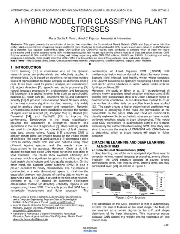 (PDF) A Hybrid Model for Classifying Plant Stresses
