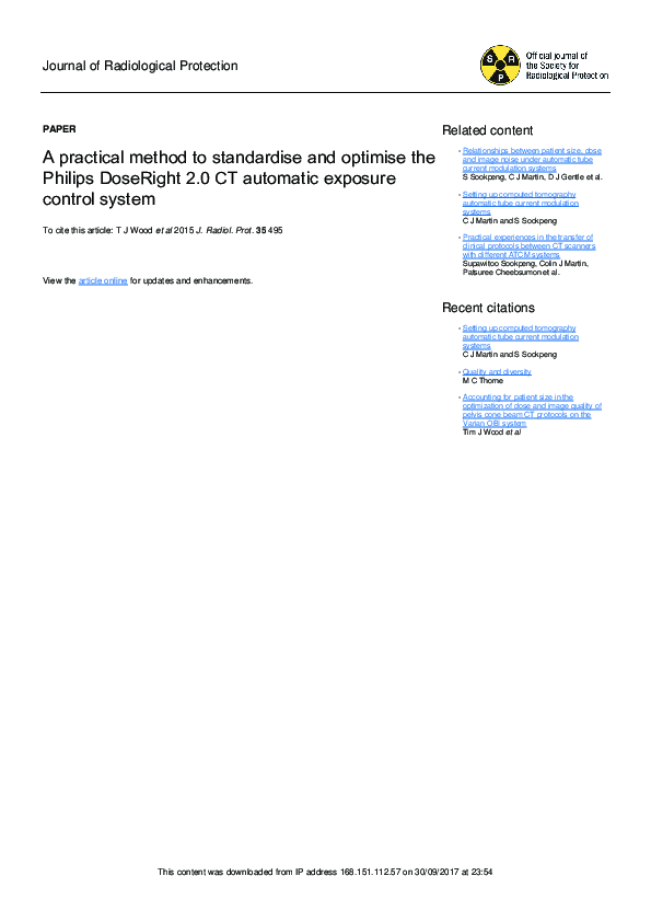 (PDF) A practical method to standardise and optimise the Philips