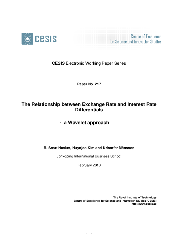 (PDF) The Relationship between Exchange Rates and Interest Rates: The ...