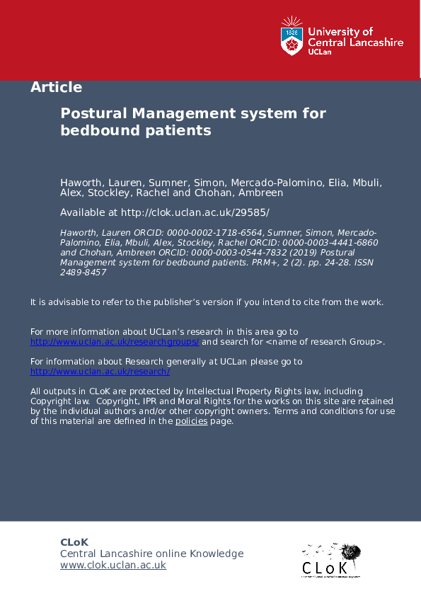 (PDF) Postural management system for bedbound patients | Ambreen Chohan ...