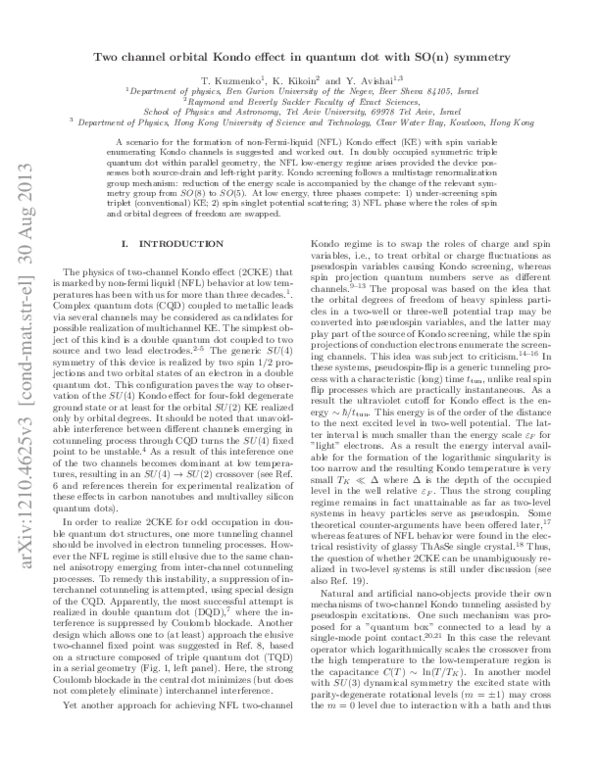 (PDF) A ug 2 01 3 Two channel orbital Kondo effect in quantum dot with ...