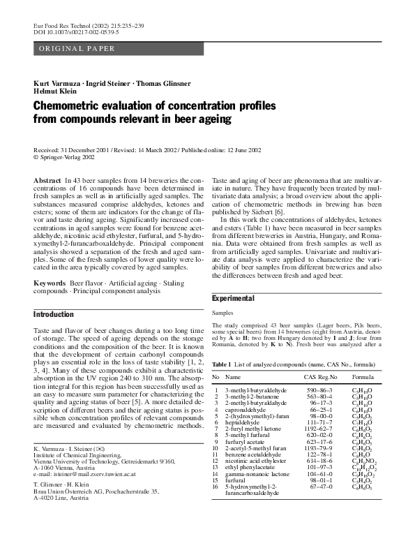 (PDF) Chemometric evaluation of concentration profiles from compounds ...