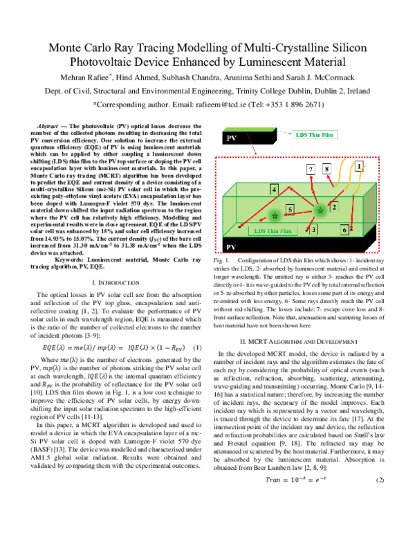 (PDF) Monte Carlo Ray Tracing Modelling of Multi-Crystalline Silicon ...